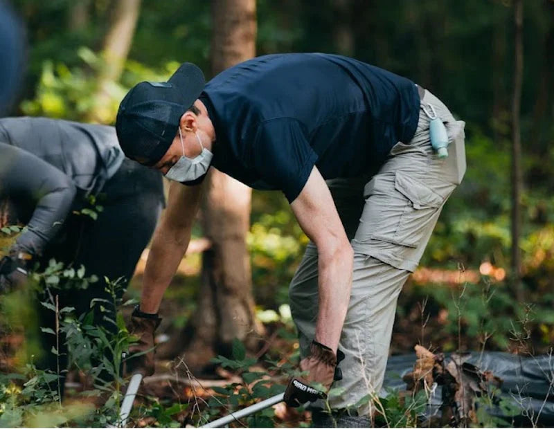 person workin on trail